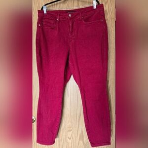 Judy Blue High Waist Tummy Control Deep Red Garmet Dyed Skinny Denim
